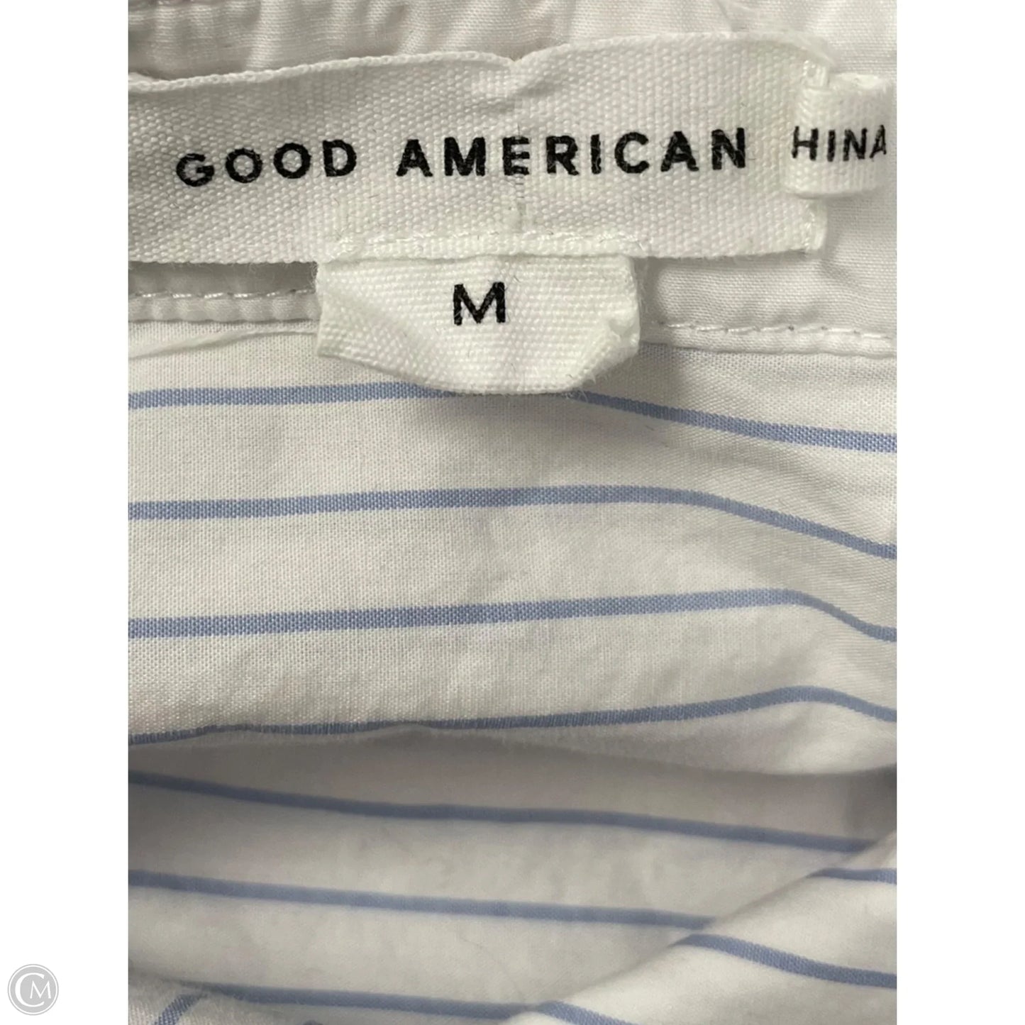 Top Long Sleeve By Good American In Striped Pattern, Size: M