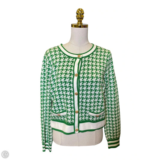 Sweater By Haute Monde In Cream & Green, Size: L