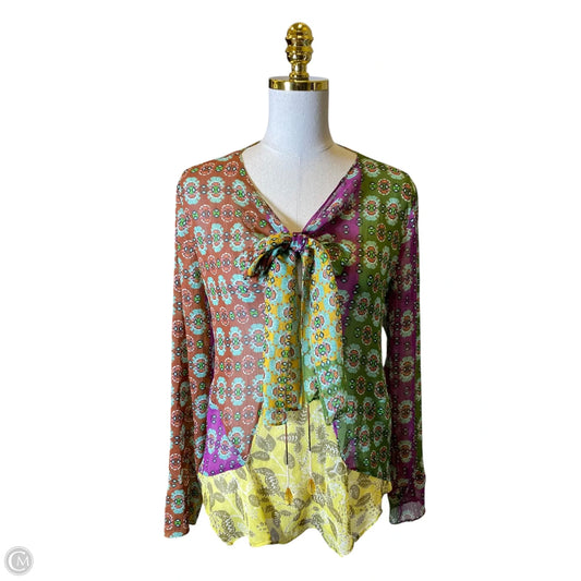 Top Long Sleeve By Zara In Multi-colored, Size: M