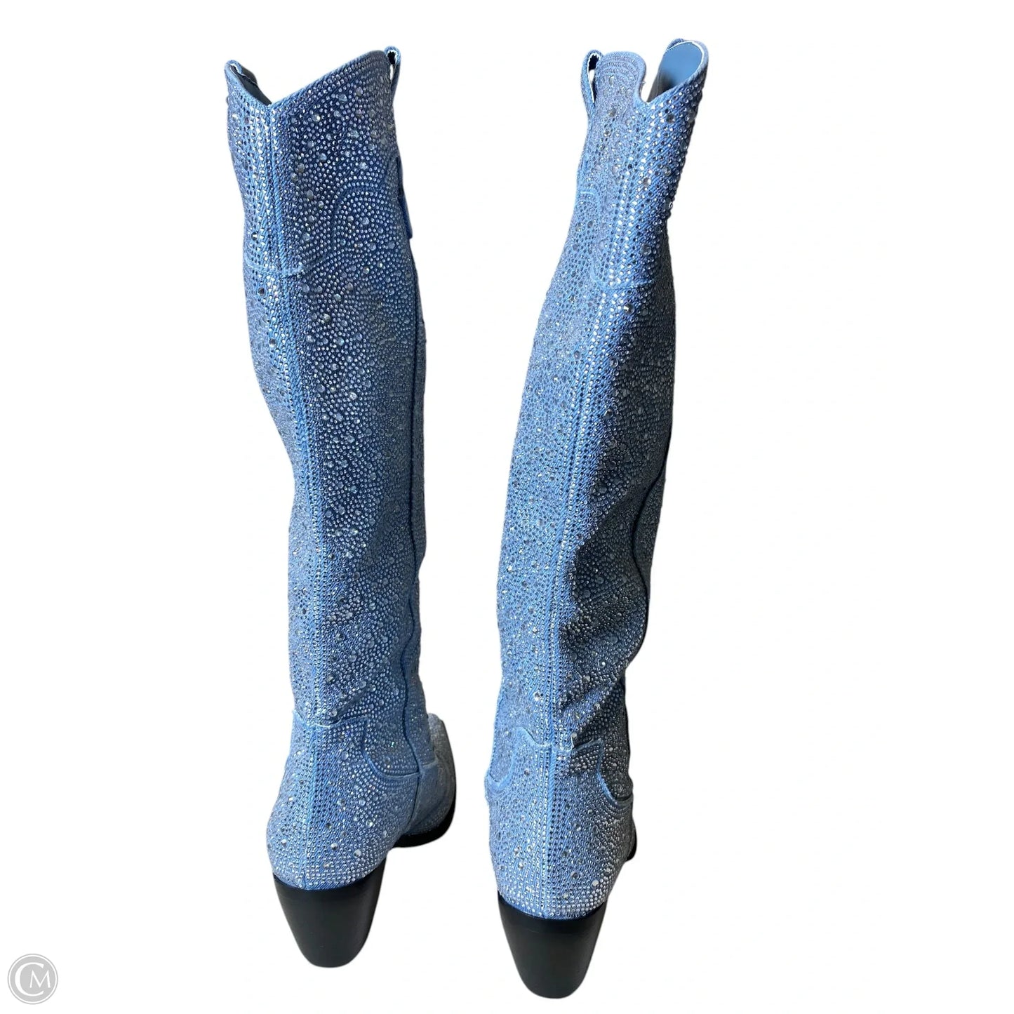 Boots Western By Clothes Mentor In Blue Denim, Size: 7.5