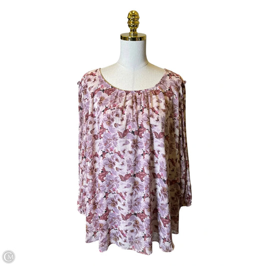Top Long Sleeve By Lauren Conrad In Multi-colored, Size: 2x