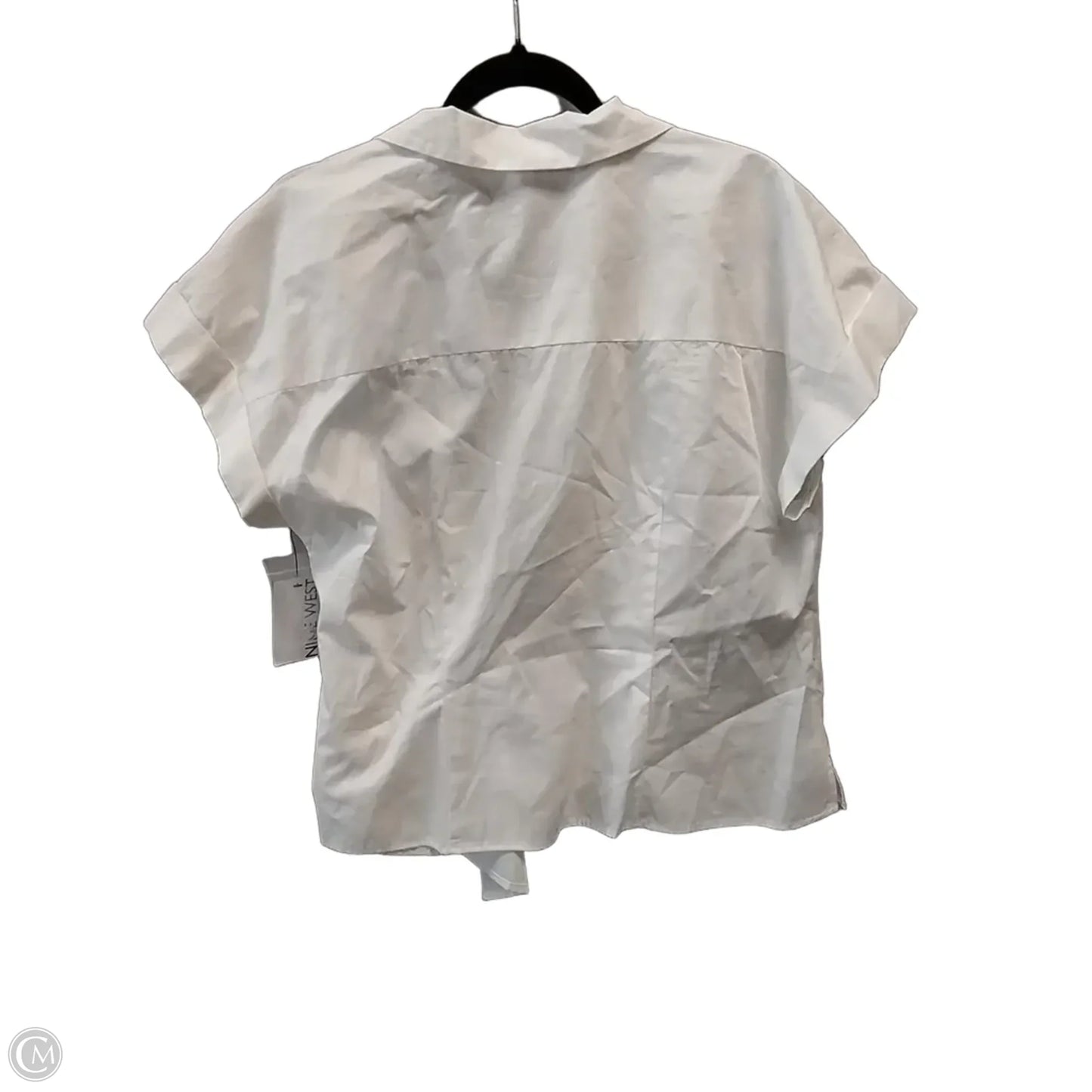 Blouse Short Sleeve By Nine West In White, Size: Xl