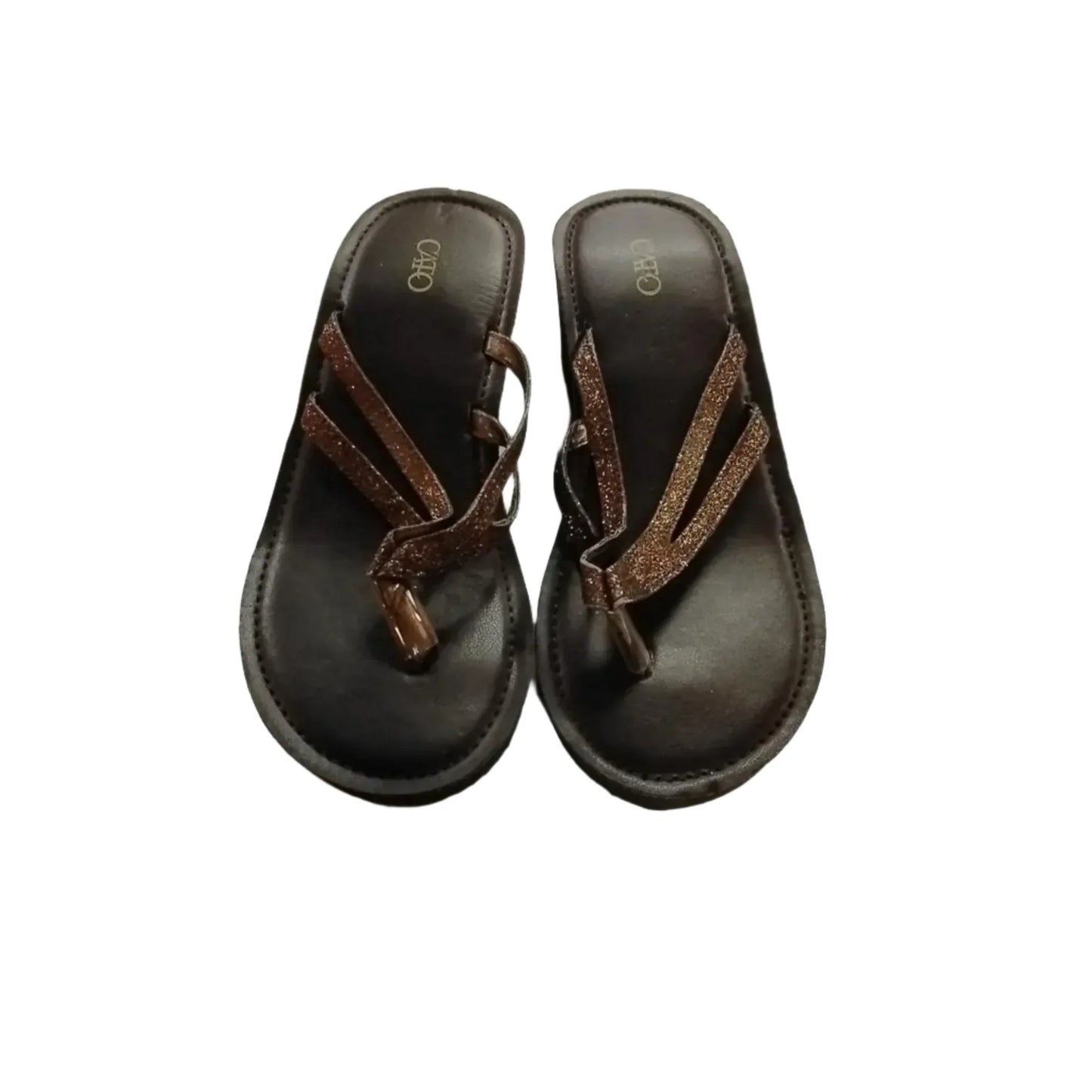 Sandals Heels Wedge By Cato In Bronze, Size: 6