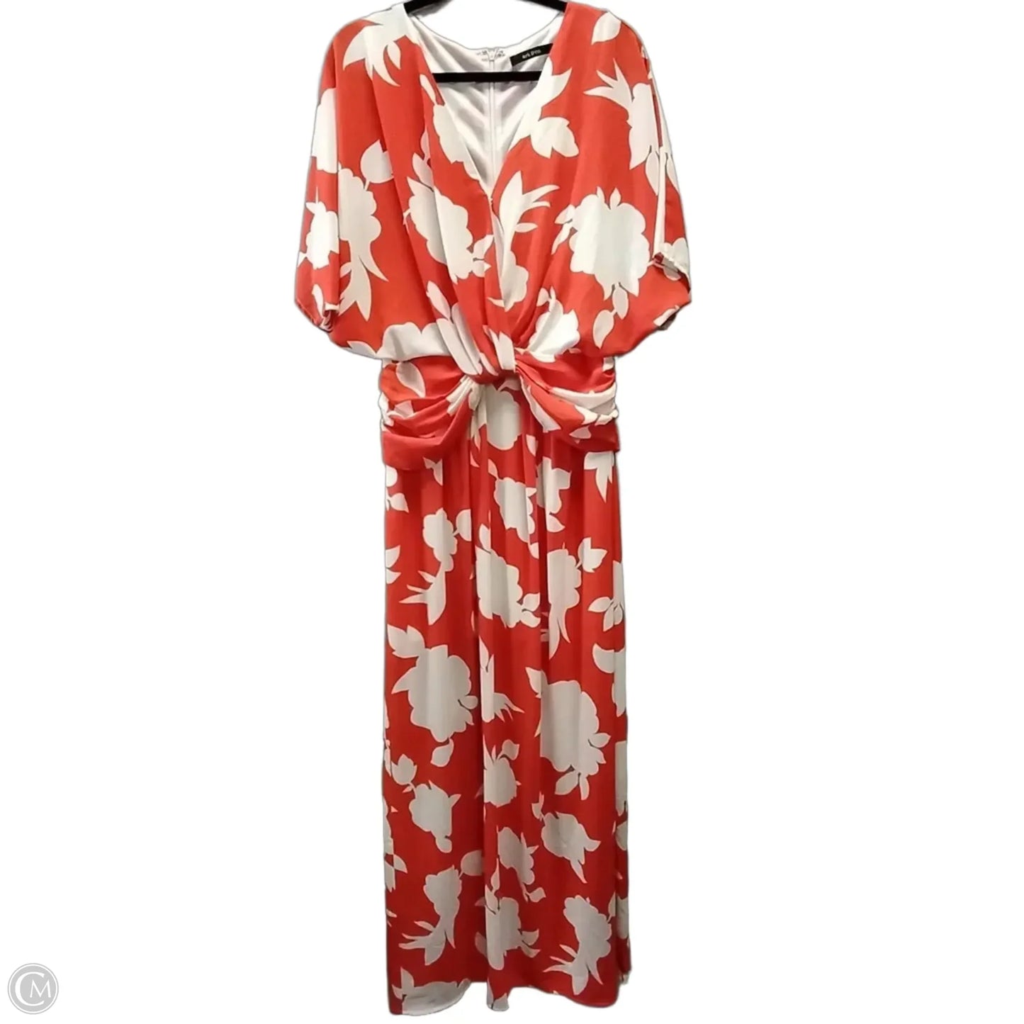 Dress Casual Maxi By Clothes Mentor In Orange & White, Size: L