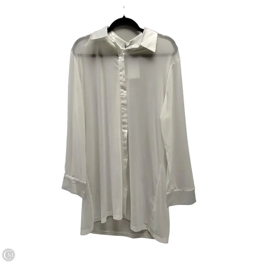 Blouse Long Sleeve By Clothes Mentor In White, Size: L