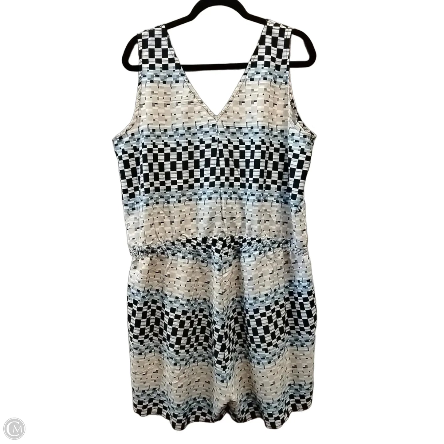 Romper By Clothes Mentor In Blue & Cream, Size: 1x