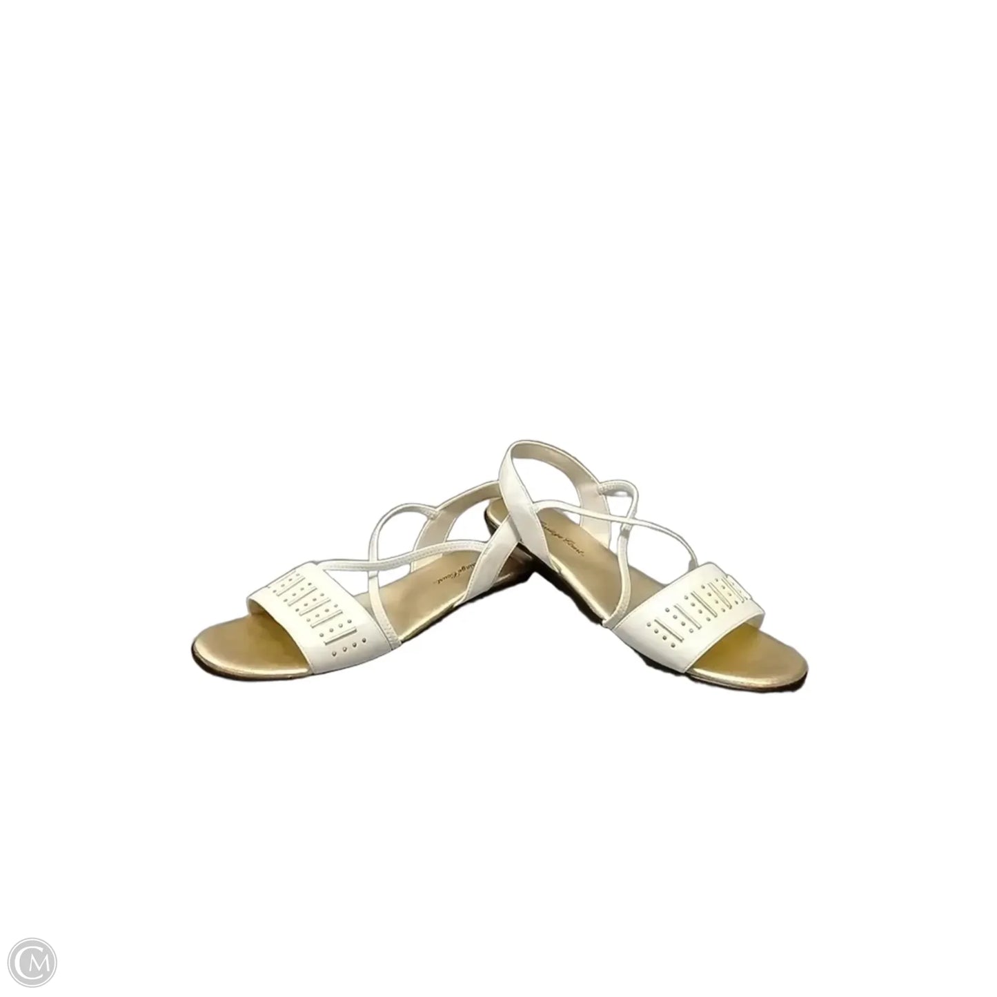 Sandals Flats By Clothes Mentor In White & Yellow, Size: 7