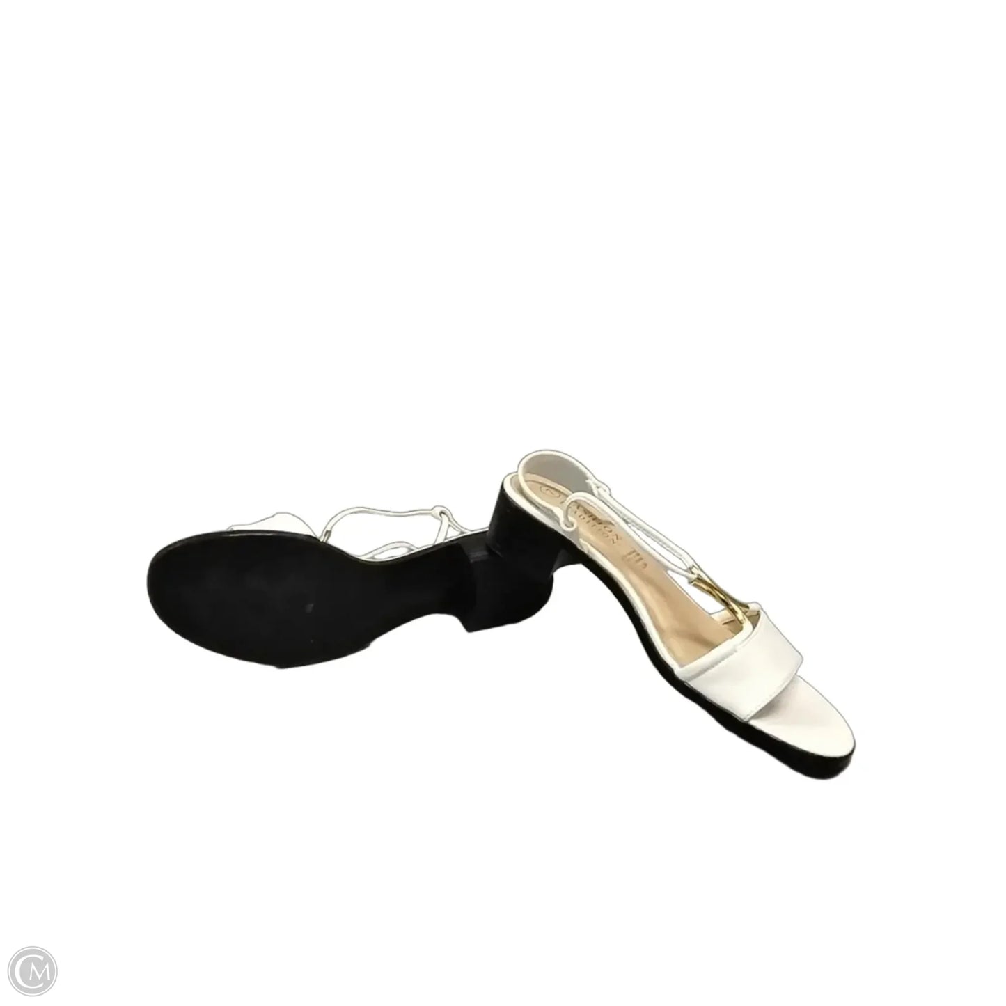 Sandals Heels Kitten By Clothes Mentor In White, Size: 7