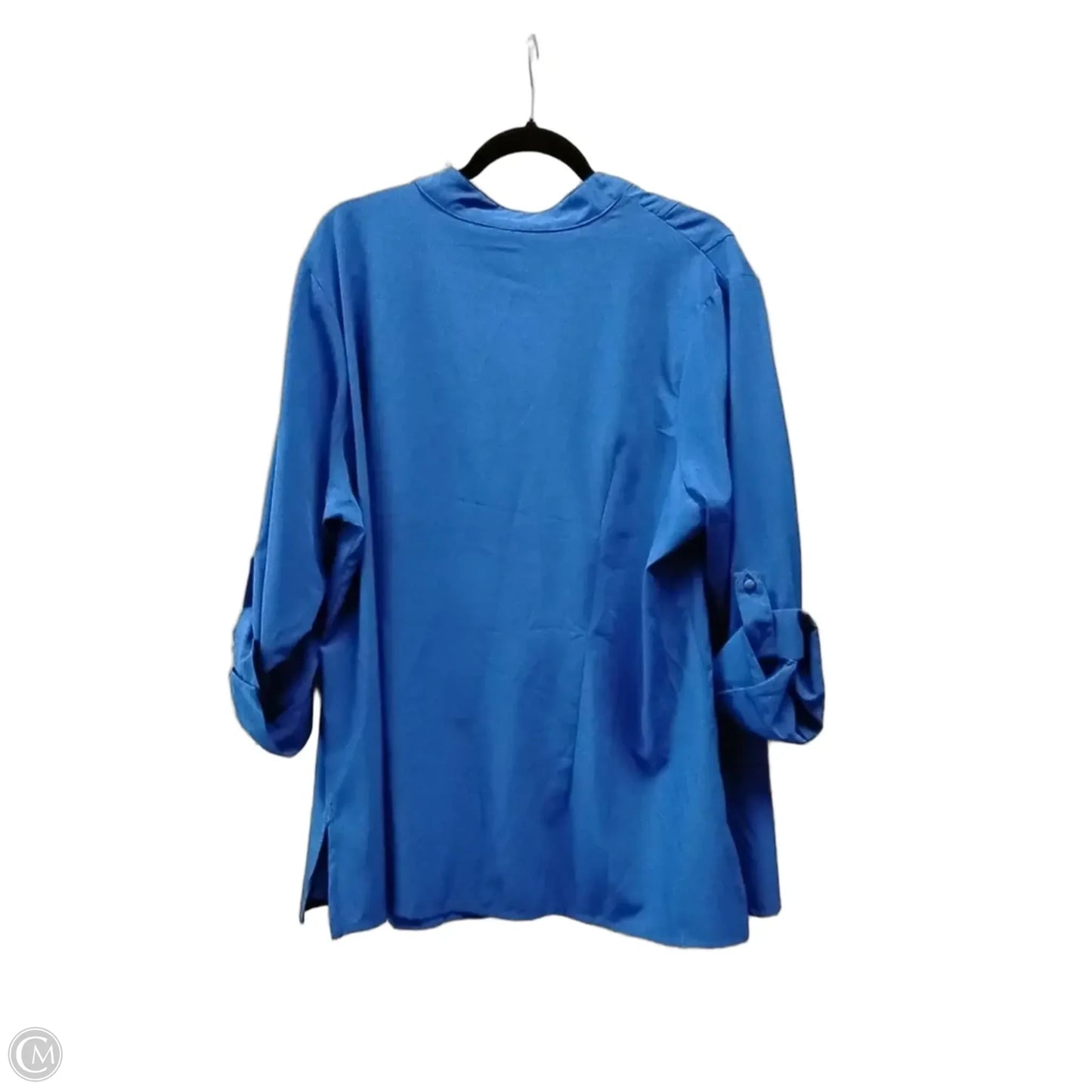 Blouse Long Sleeve By Laura Scott In Blue, Size: 2x