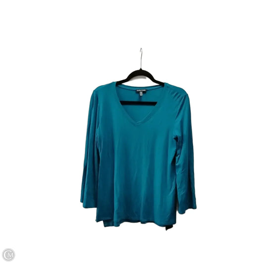 Top Long Sleeve By Eileen Fisher In Teal, Size: Xs