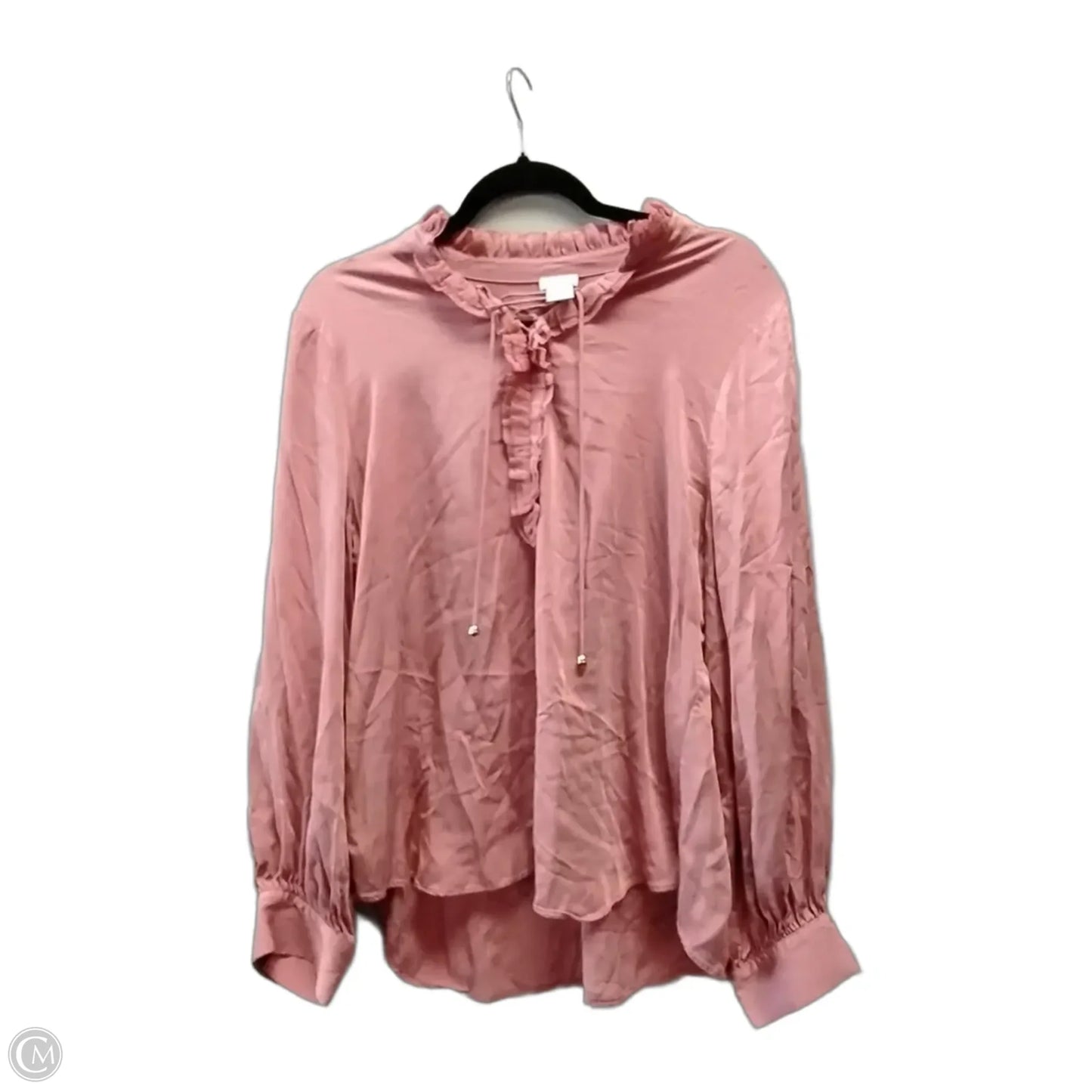 Blouse Long Sleeve By Chicos In Pink, Size: L