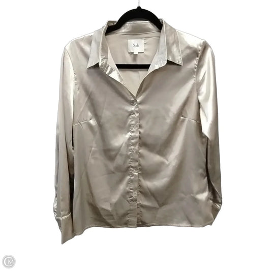 Blouse Long Sleeve By Clothes Mentor In Tan, Size: S