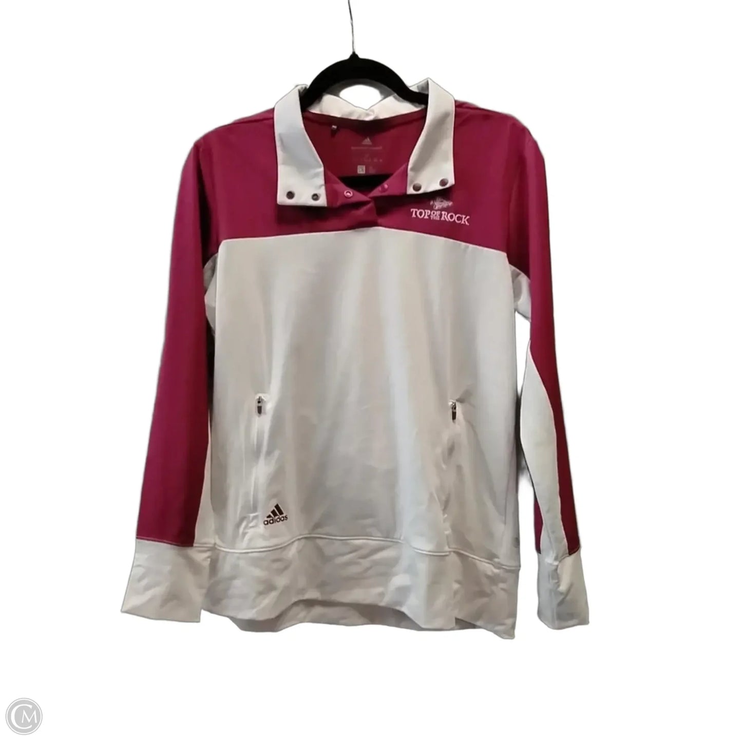 Athletic Top Long Sleeve Collar By Adidas In Pink, Size: M