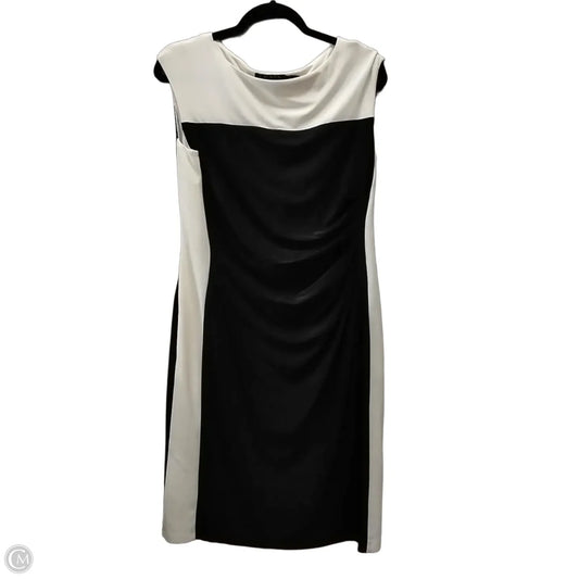 Dress Casual Midi By Ralph Lauren In Black & Cream, Size: 12
