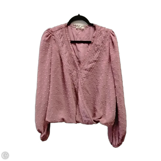 Blouse Long Sleeve By Ee Some In Purple, Size: S