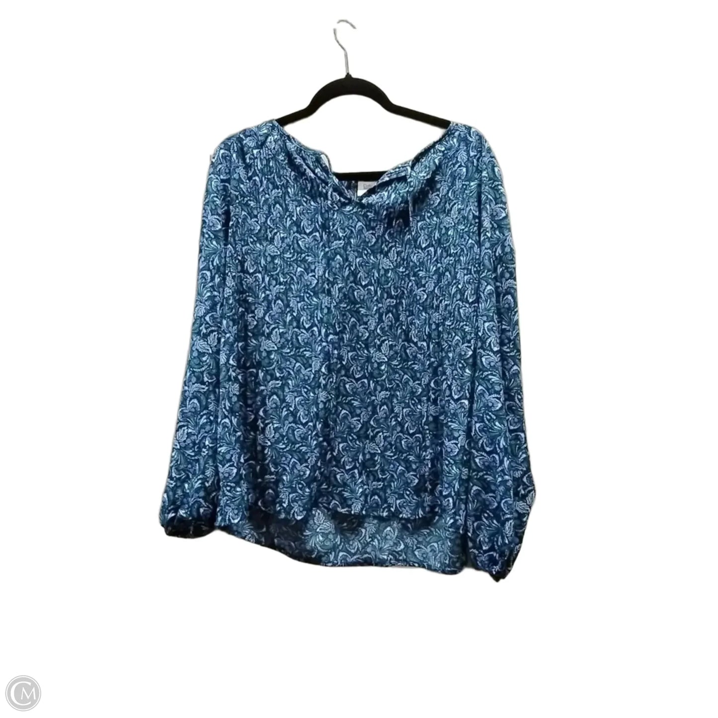 Blouse Long Sleeve By Croft And Barrow In Blue, Size: Xl
