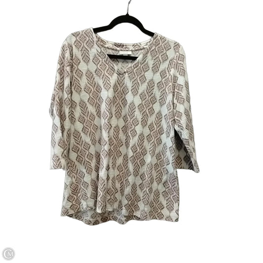 Top Long Sleeve By Pure Jill In Geometric Pattern, Size: L