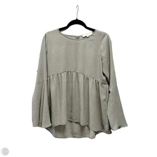 Blouse Long Sleeve By Loft In Black & Cream, Size: Xs