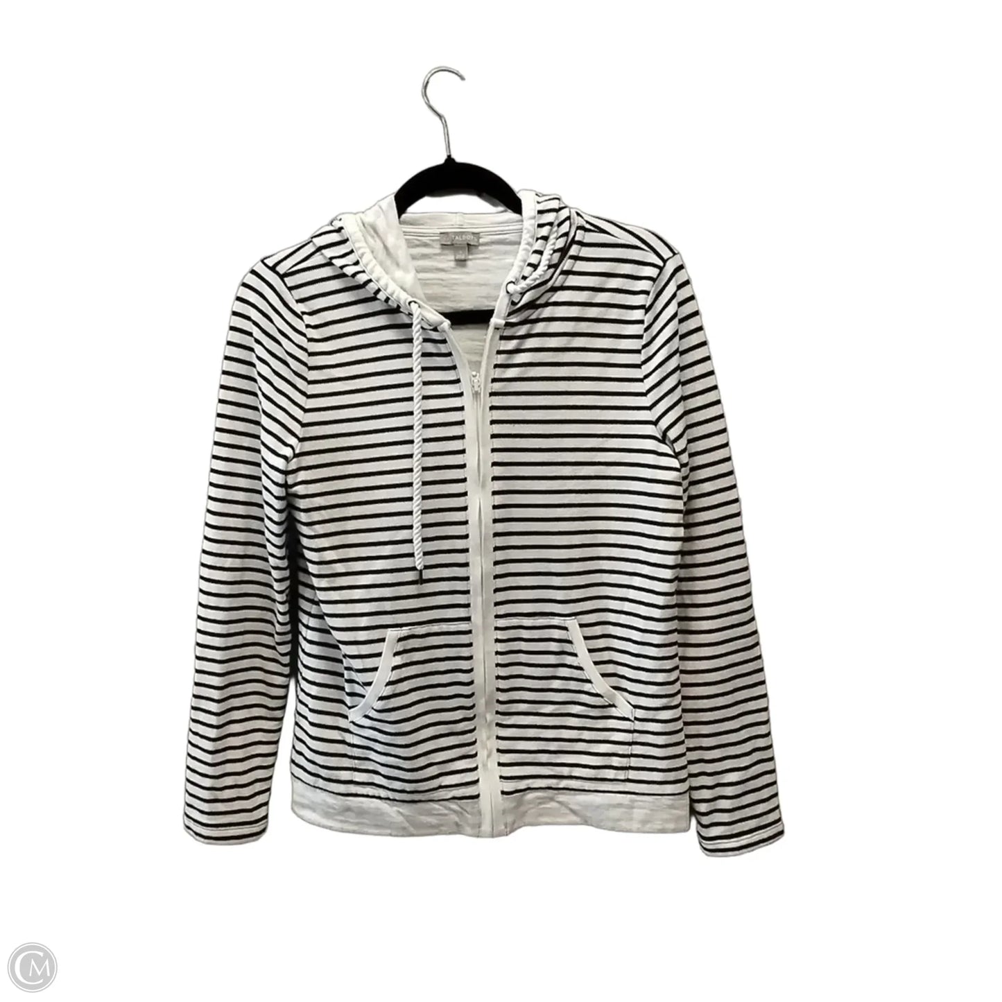 Sweatshirt Hoodie By Talbots In Blue & White, Size: S