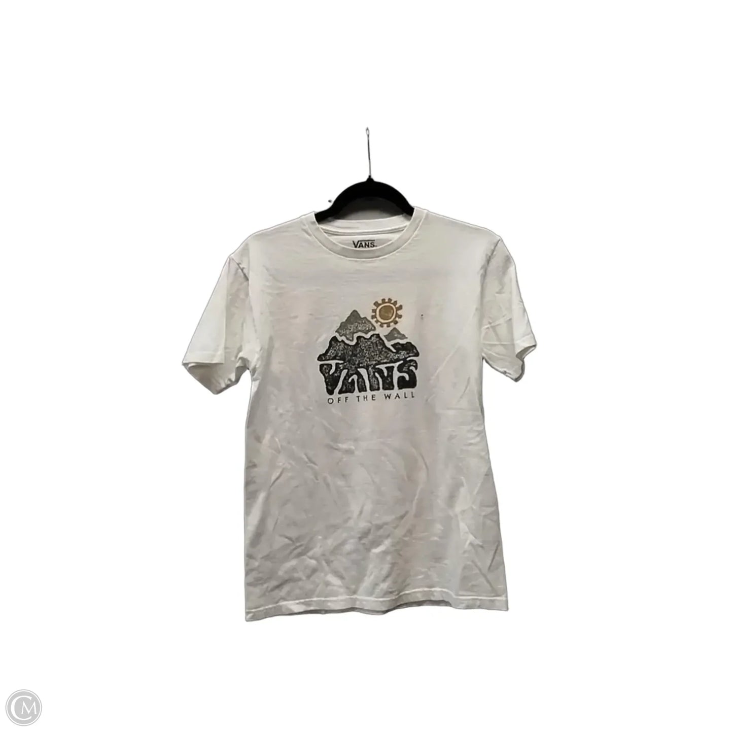 Top Short Sleeve By Vans In White, Size: S