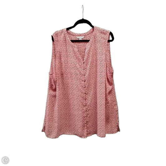 Blouse Short Sleeve By Croft And Barrow In Geometric Pattern, Size: 3x