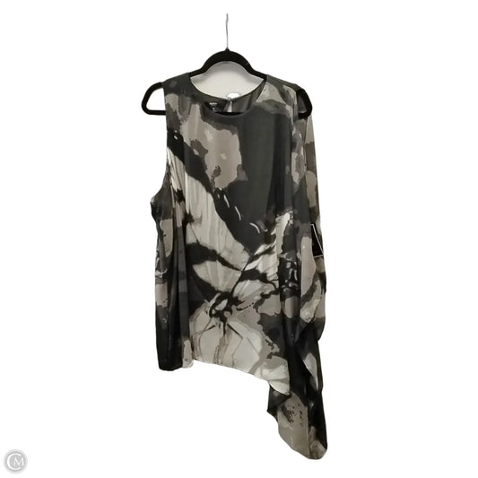 Blouse Short Sleeve By Alfani In Black & Grey, Size: 3x