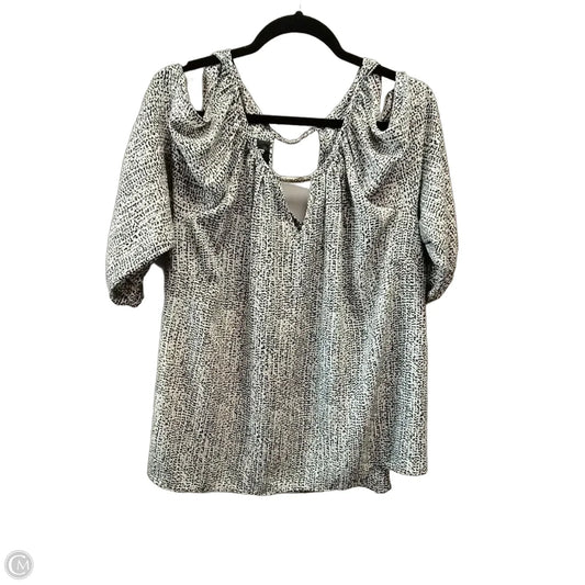 Blouse Long Sleeve By Cme In Polkadot Pattern, Size: 1x