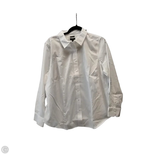 Blouse Long Sleeve By Talbots In White, Size: Xl