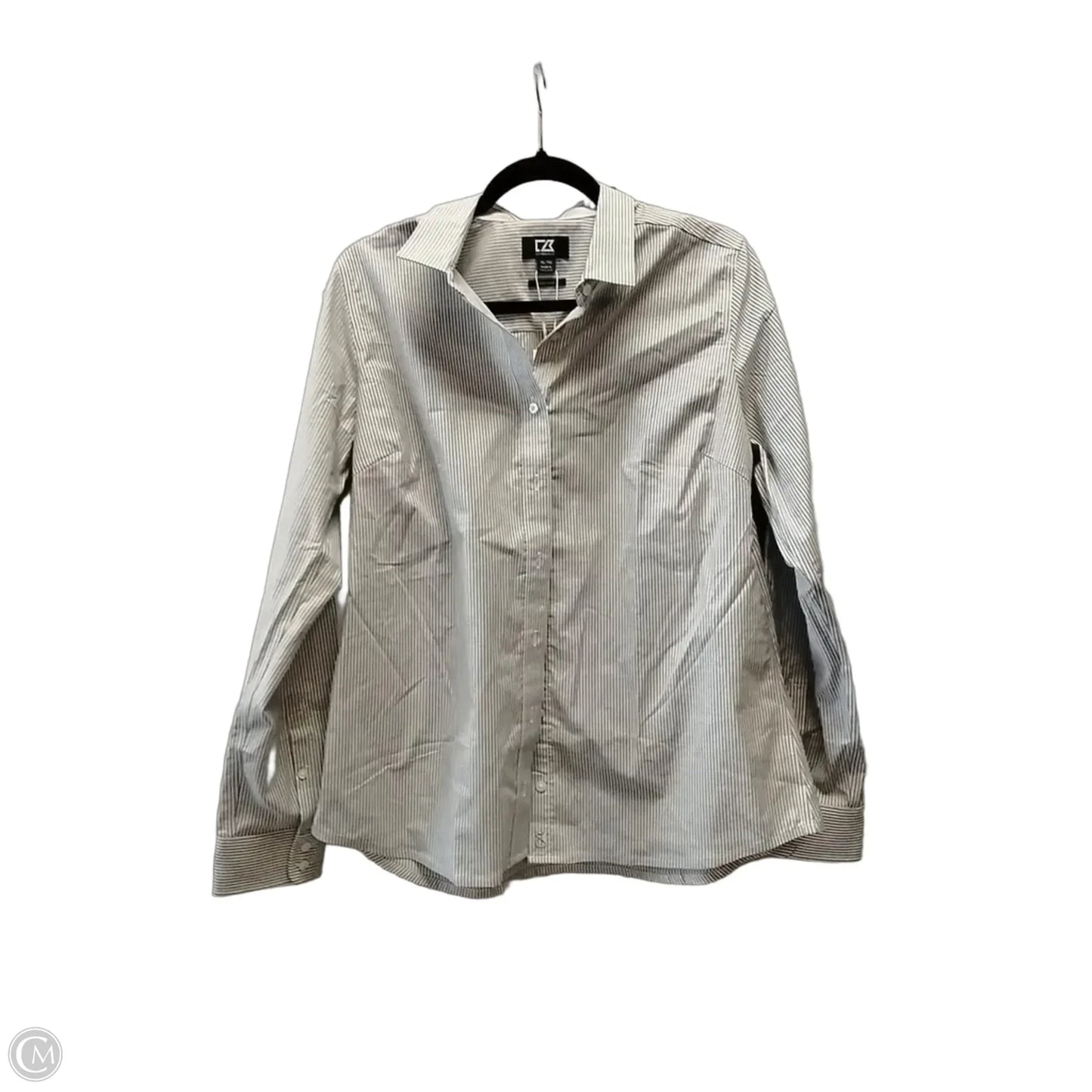 Blouse Long Sleeve By Cutter And Buck In Striped Pattern, Size: Xl