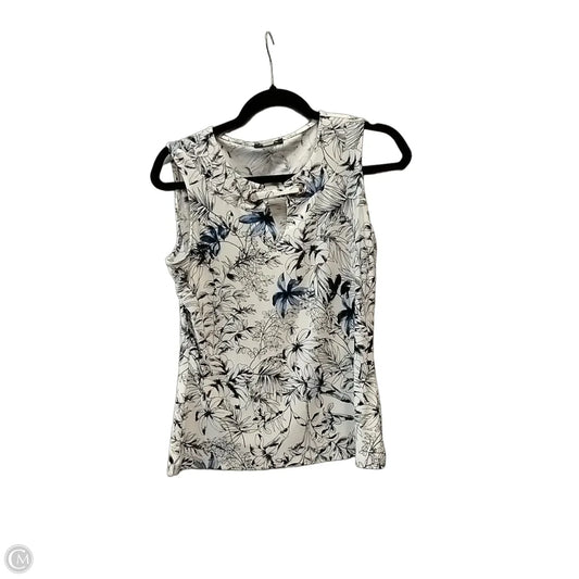 Blouse Short Sleeve By Tommy Hilfiger In Blue & White, Size: S