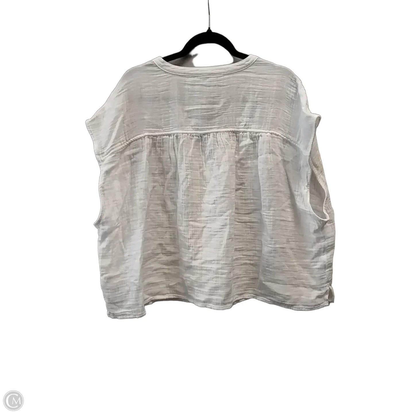 Blouse Short Sleeve By Old Navy In White, Size: 2x