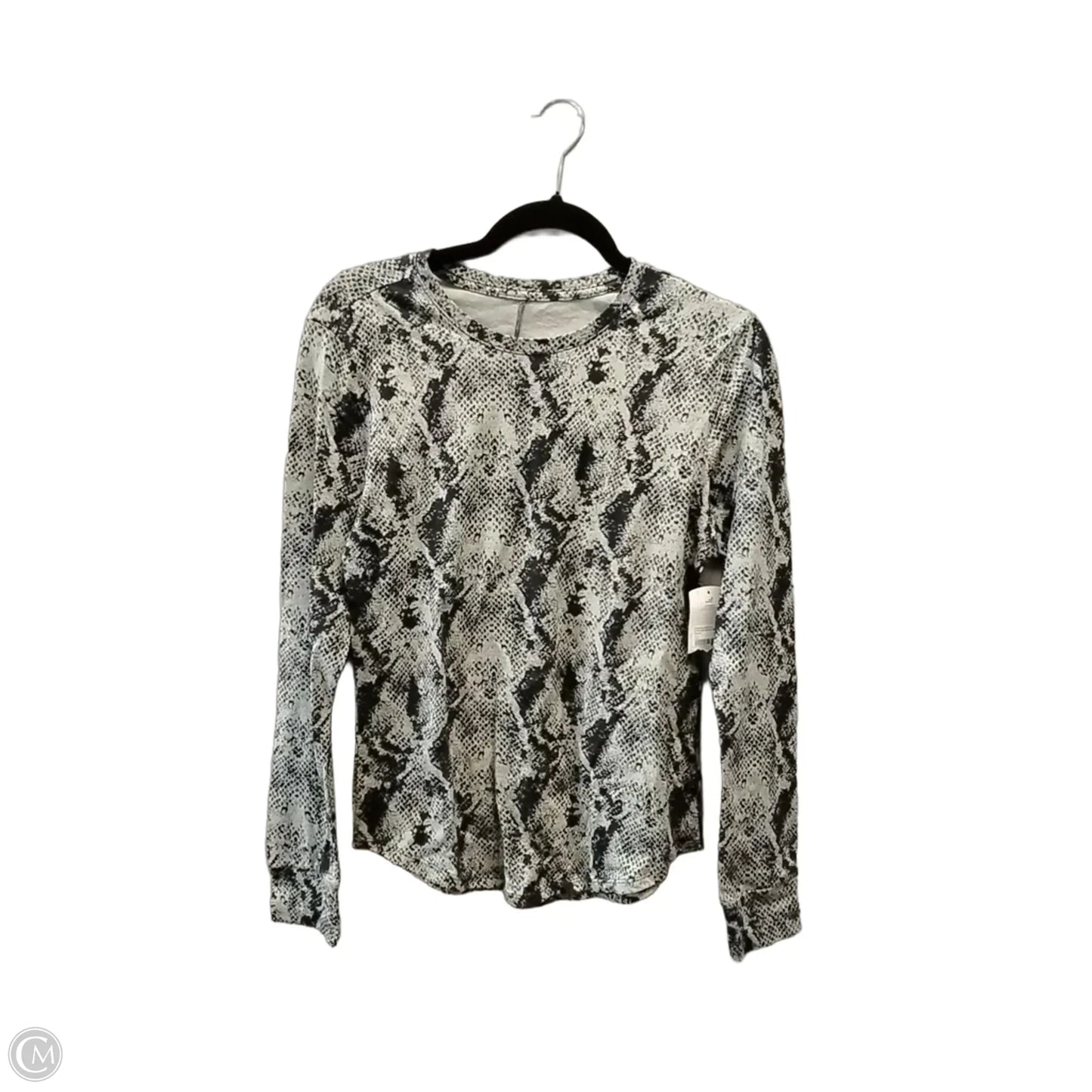 Athletic Top Long Sleeve Crewneck By Bcg In Snakeskin Print, Size: S