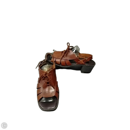 Sandals Heels Block By Cme In Brown, Size: 5