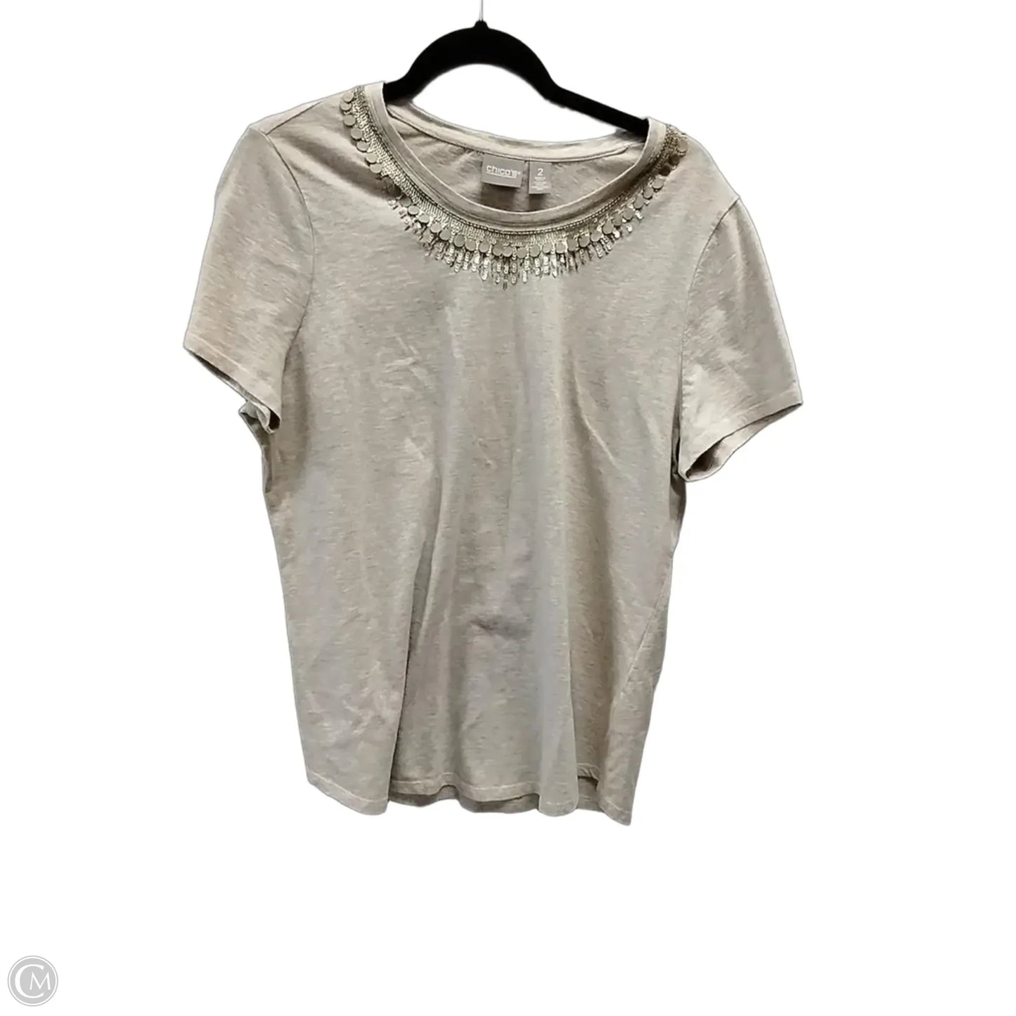 Top Short Sleeve By Chicos In Beige, Size: 10