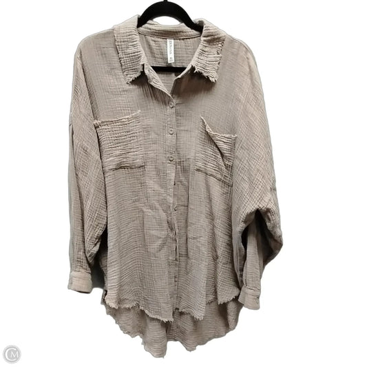 Top Long Sleeve By Zenana In Brown, Size: Xl