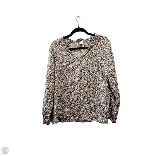 Blouse Long Sleeve By Old Navy In Floral Print, Size: Xs