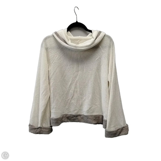 Top Long Sleeve By Cme In Cream & Grey, Size: M