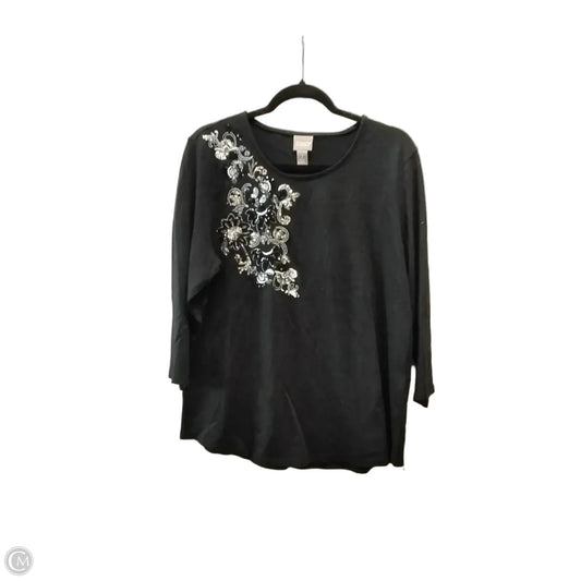 Top Long Sleeve By Chicos In Black, Size: 12