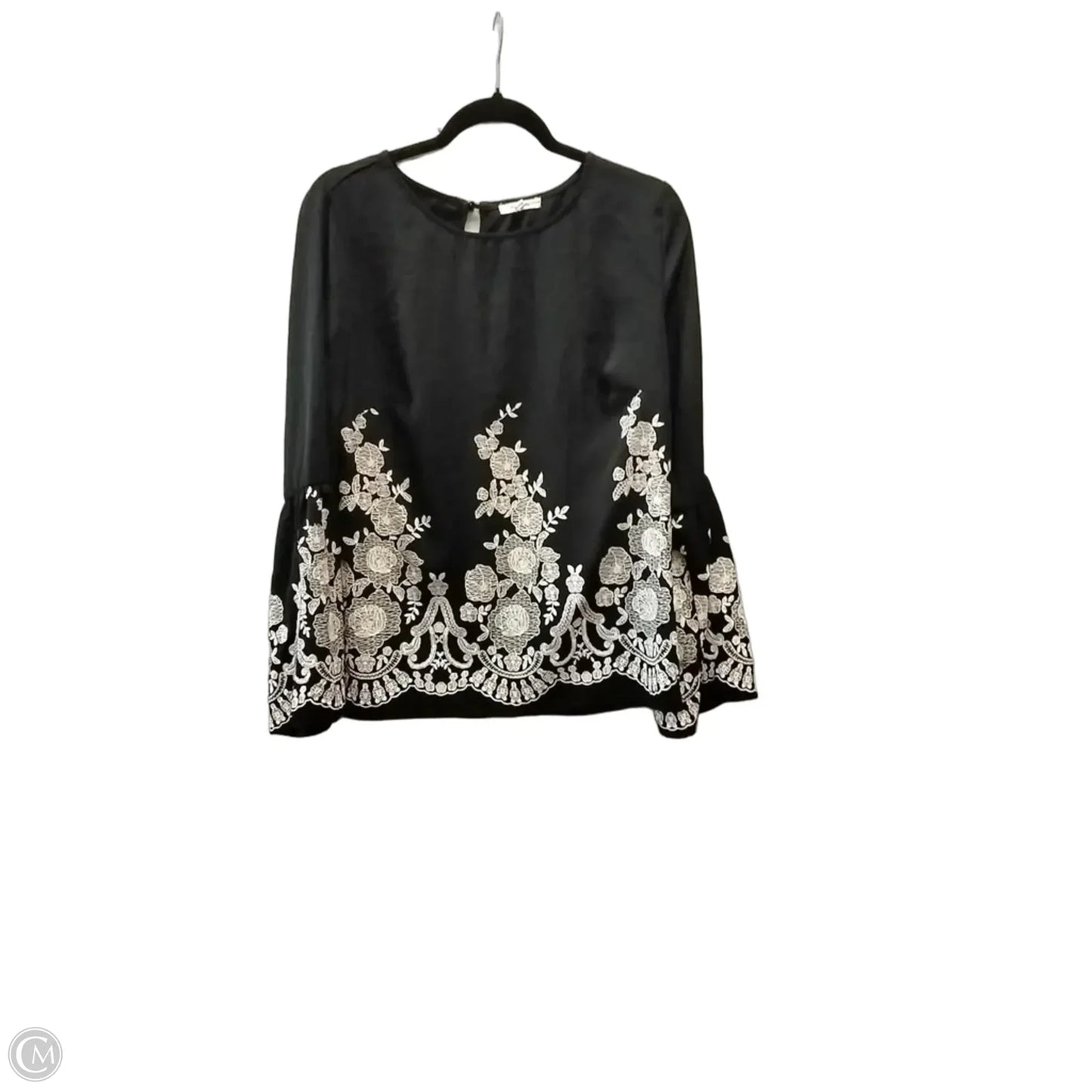 Blouse Long Sleeve By Maurices In Black & Cream, Size: M