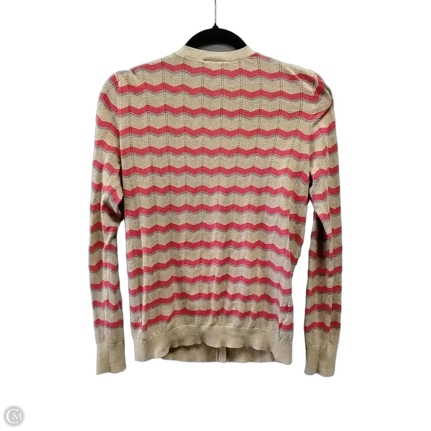 Sweater Cardigan By Loft In Striped Pattern, Size: S