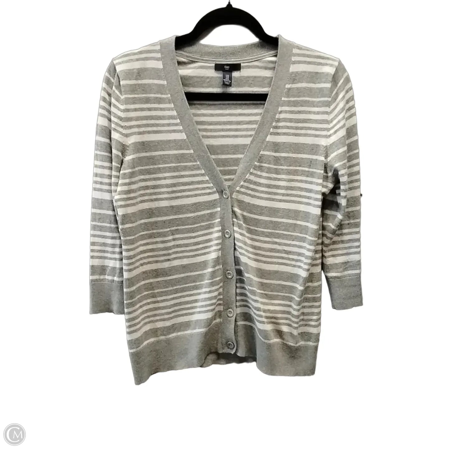 Sweater Cardigan By Gap In Striped Pattern, Size: M