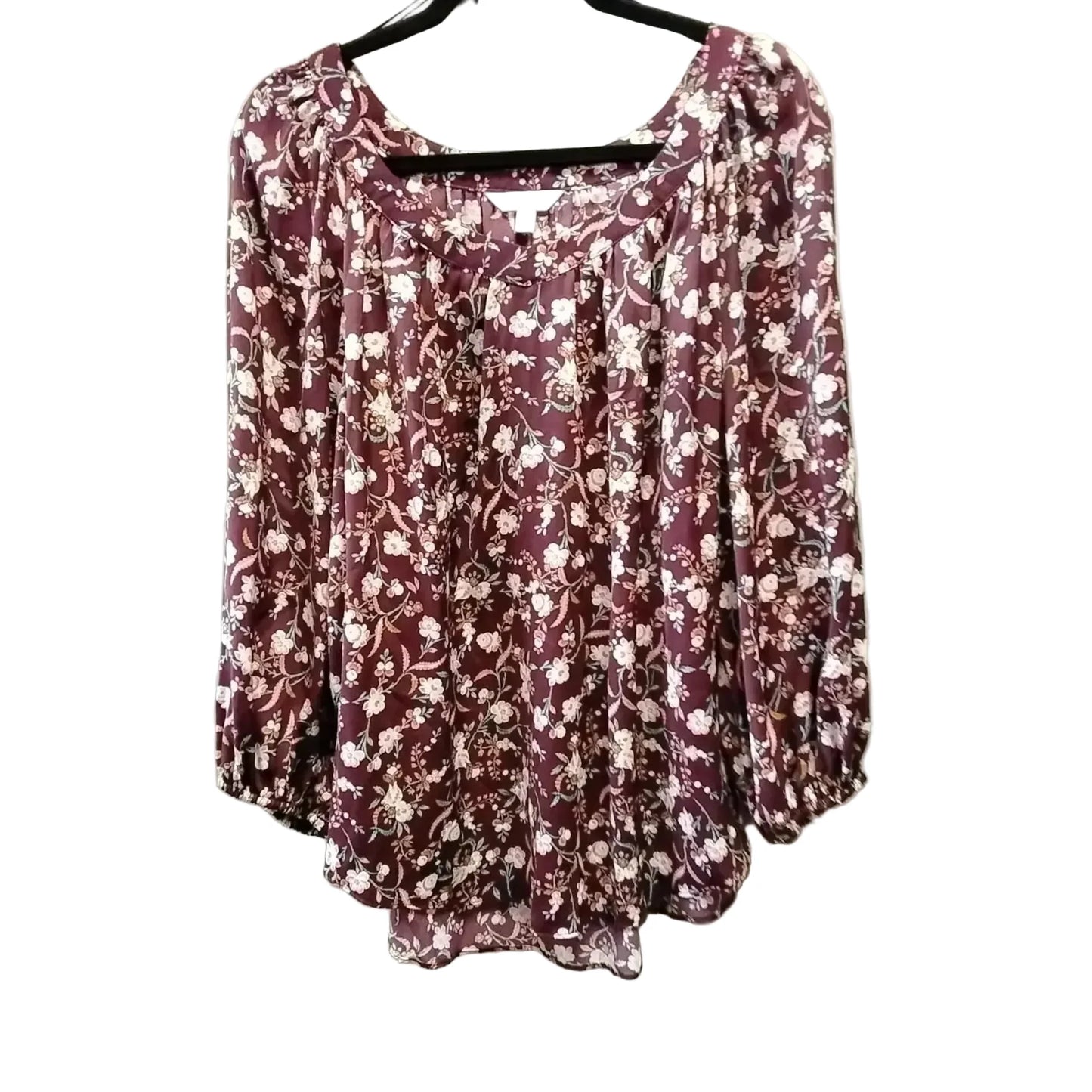 Blouse Long Sleeve By Lc Lauren Conrad In Floral Print, Size: Xl