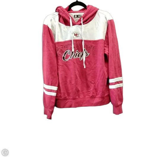 Sweatshirt Hoodie By Nfl In Red & White, Size: L
