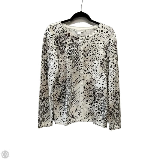 Sweater Cardigan By Christopher And Banks In Leopard Print, Size: L