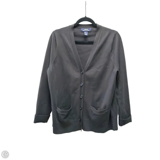 Sweater Cardigan By Lands End In Black, Size: L