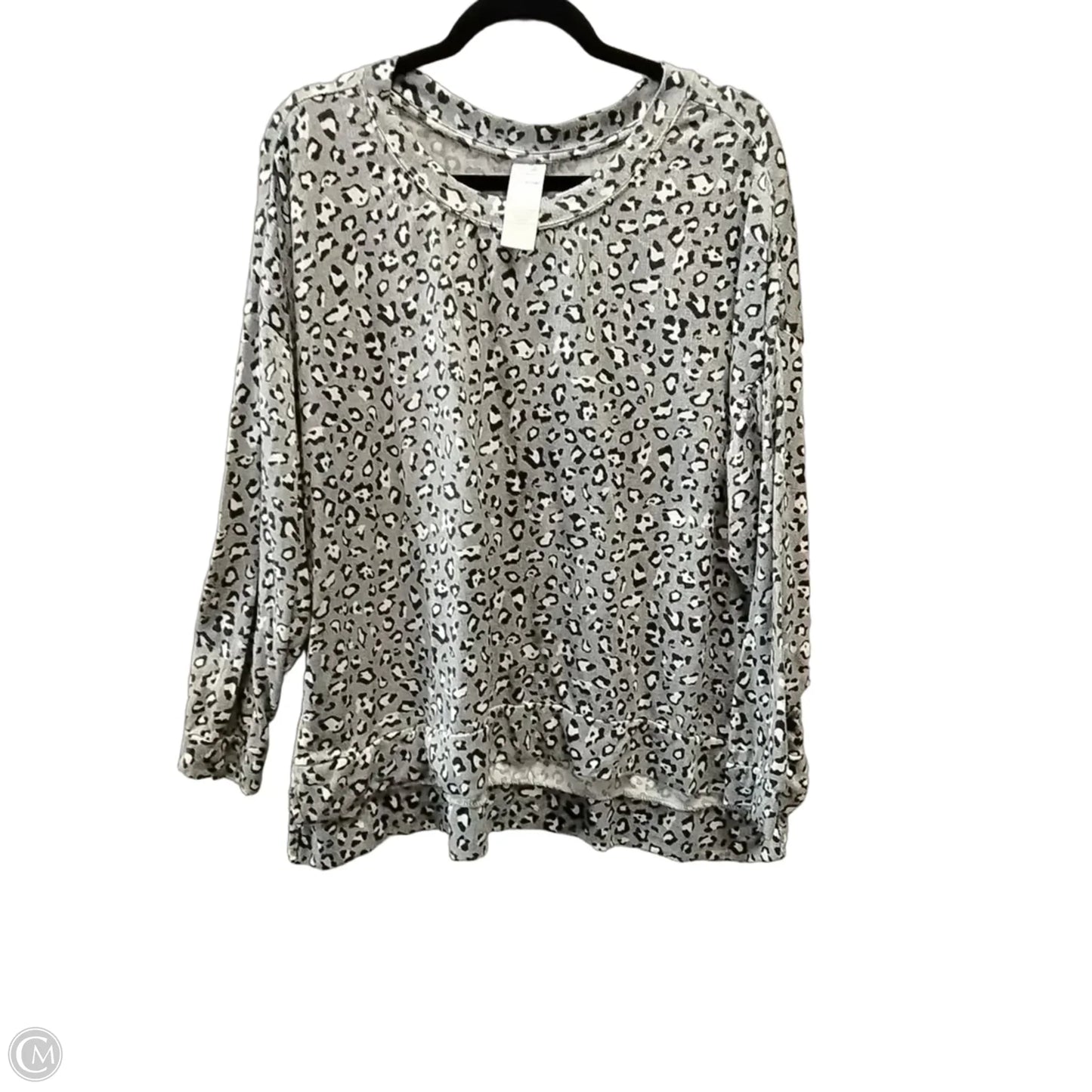 Top Long Sleeve By Secret Treasures In Leopard Print, Size: 3x