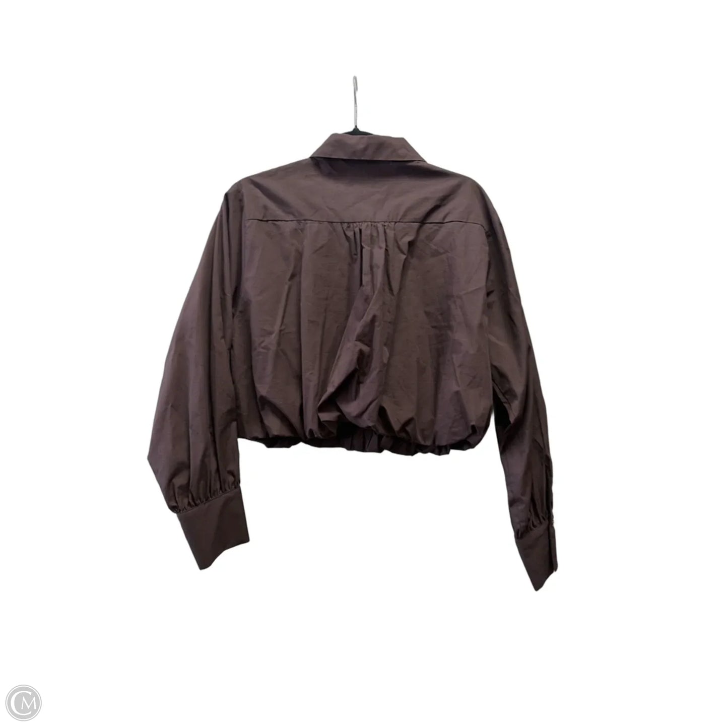 Blouse Long Sleeve By Zara In Brown, Size: M