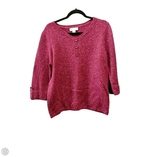 Sweater By Chicos In Pink & Purple, Size: L