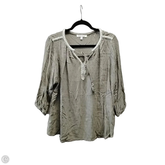 Blouse Long Sleeve By Black Rainn In Green, Size: 1x