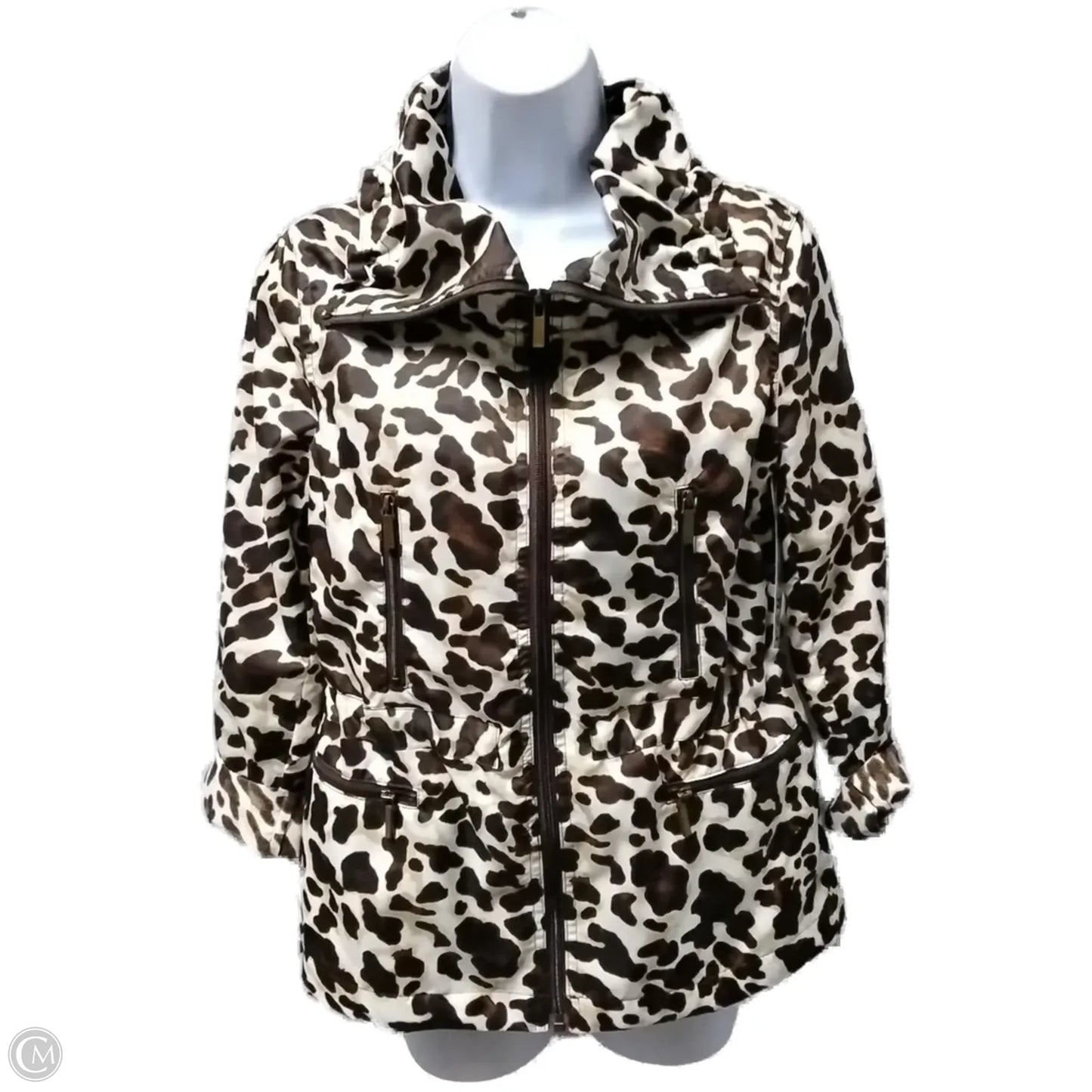 Jacket Puffer & Quilted By Jones New York In Leopard Print, Size: Sp